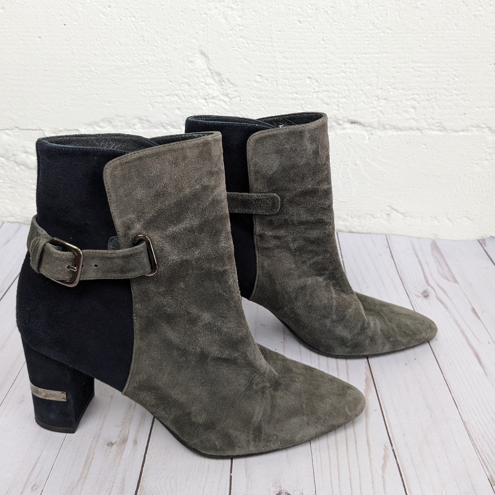 Stuart Weitzman • Imback Bi-color Ankle Boots - Picture 2 of 11